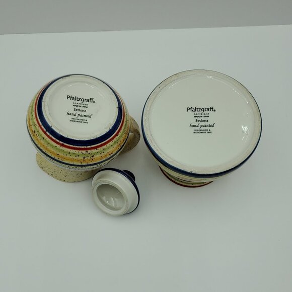 Pfaltzgraff Sedona Creamer & Sugar Bowl with Lid Speckled Creamer Set - Picture 4 of 15